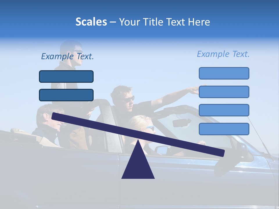 Group Of Young People In Convertible Car PowerPoint Template