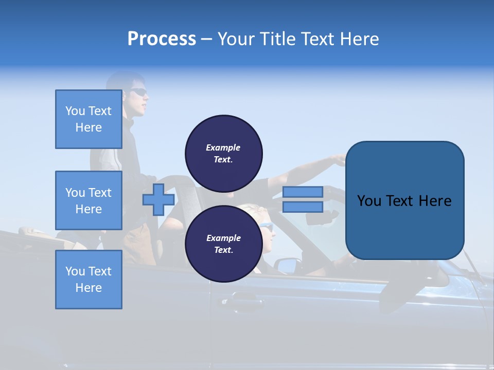 Group Of Young People In Convertible Car PowerPoint Template