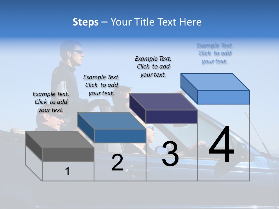 Group Of Young People In Convertible Car PowerPoint Template