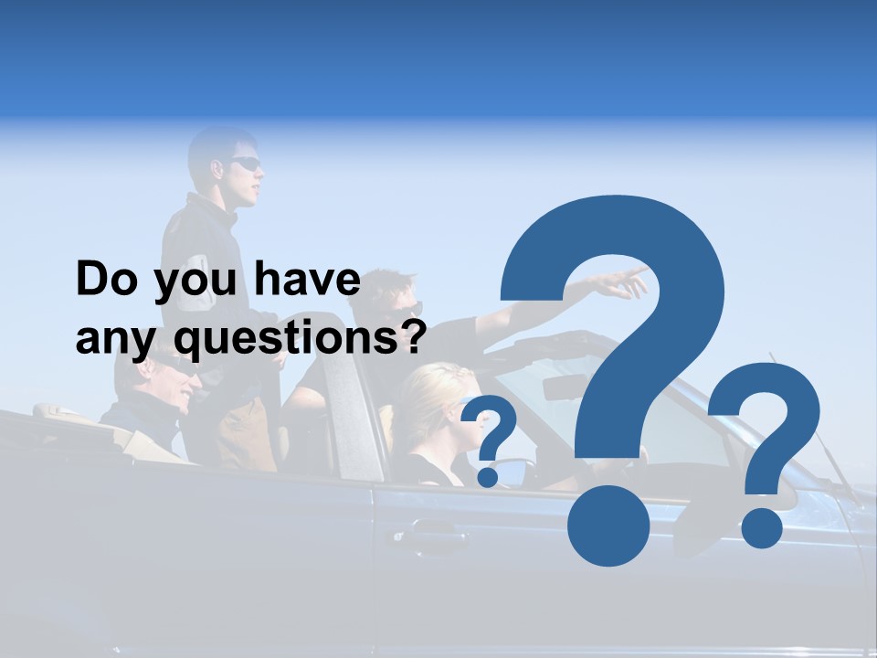 Group Of Young People In Convertible Car PowerPoint Template