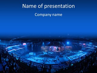 Concert On The Stadium Pano PowerPoint Template