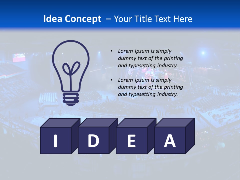 Concert On The Stadium Pano PowerPoint Template