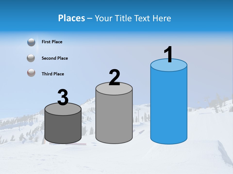 The Mountain, Blue Sky Day At Ski Resort PowerPoint Template