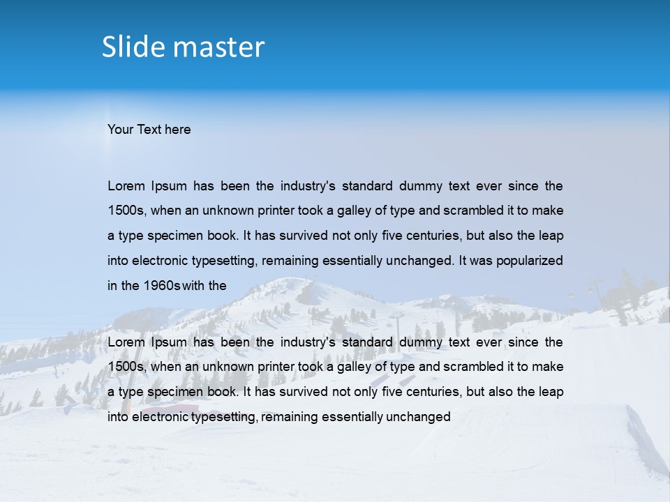 The Mountain, Blue Sky Day At Ski Resort PowerPoint Template