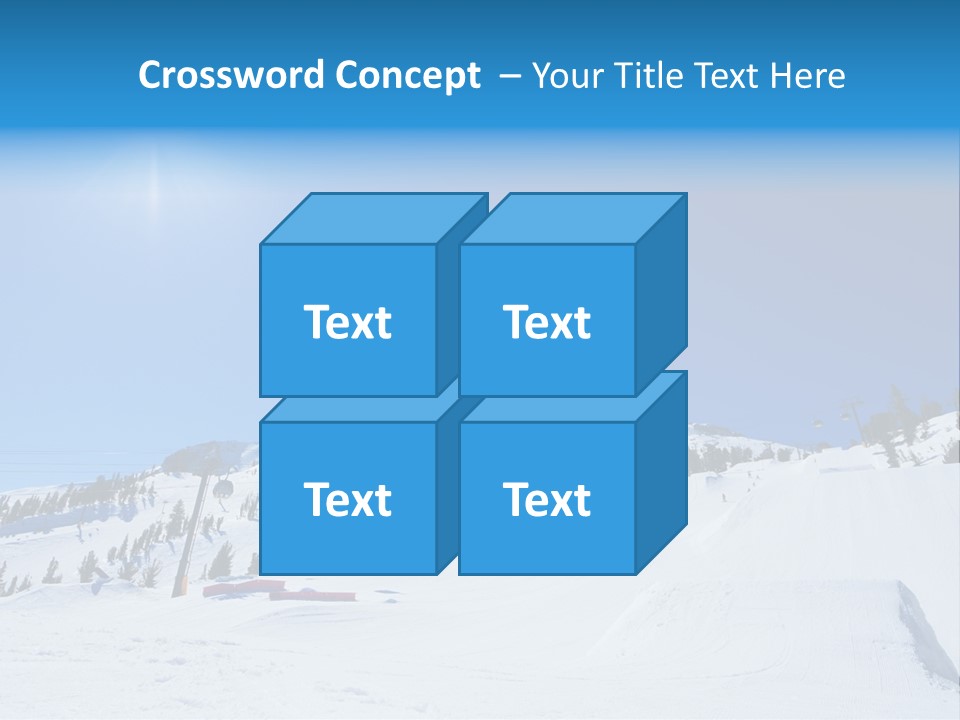 The Mountain, Blue Sky Day At Ski Resort PowerPoint Template