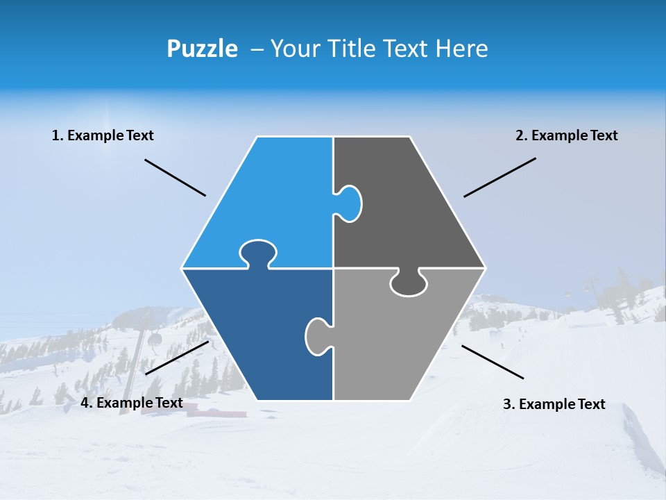 The Mountain, Blue Sky Day At Ski Resort PowerPoint Template