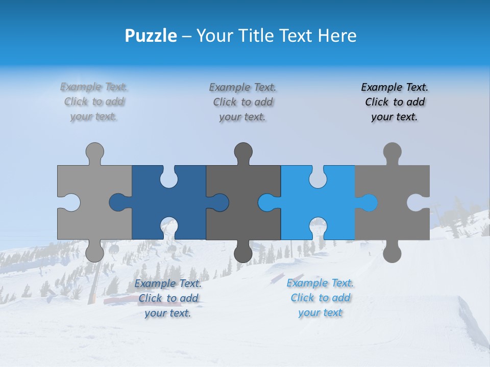 The Mountain, Blue Sky Day At Ski Resort PowerPoint Template