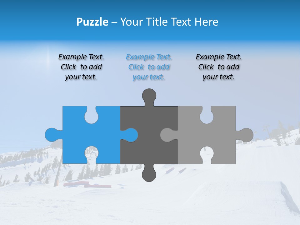 The Mountain, Blue Sky Day At Ski Resort PowerPoint Template