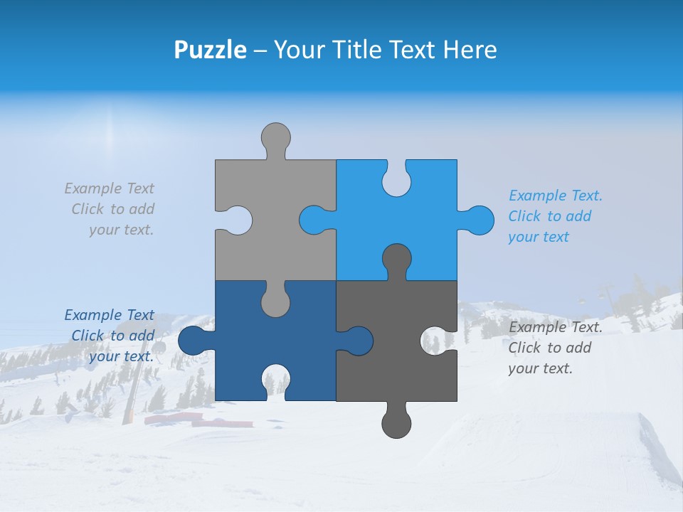 The Mountain, Blue Sky Day At Ski Resort PowerPoint Template
