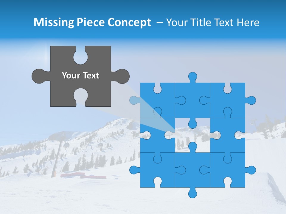 The Mountain, Blue Sky Day At Ski Resort PowerPoint Template