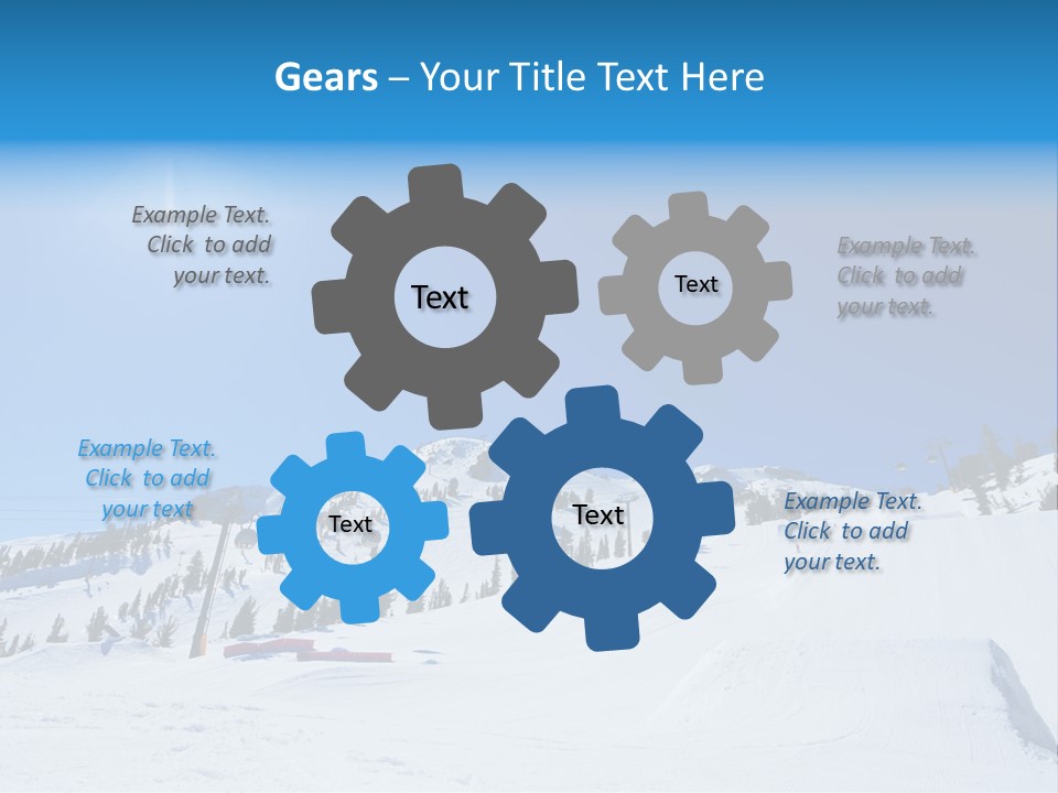 The Mountain, Blue Sky Day At Ski Resort PowerPoint Template