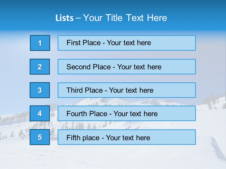 The Mountain, Blue Sky Day At Ski Resort PowerPoint Template