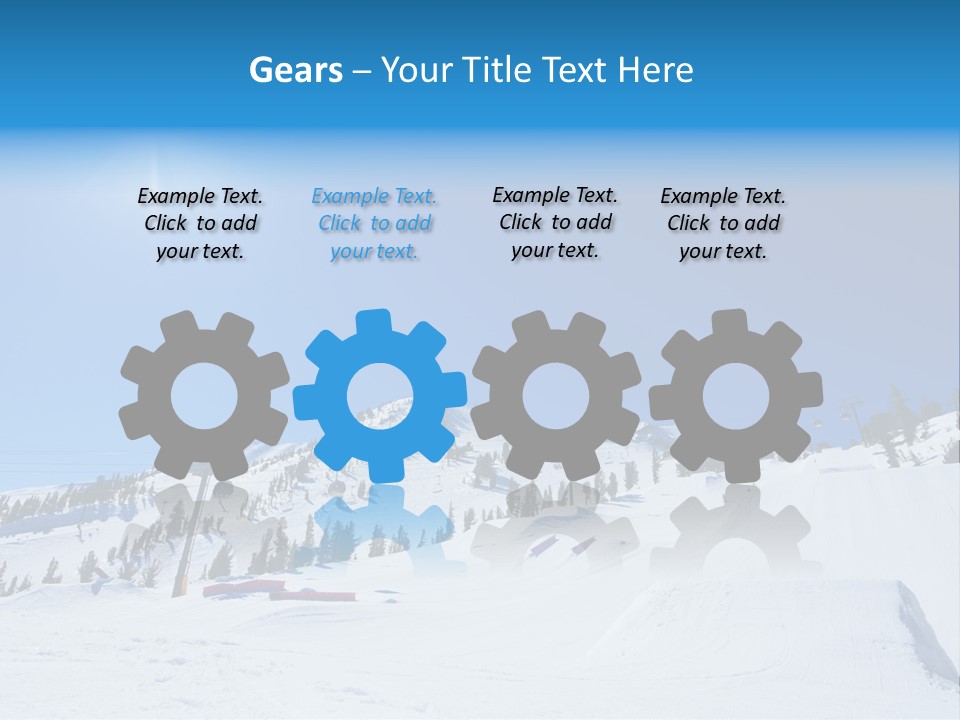 The Mountain, Blue Sky Day At Ski Resort PowerPoint Template