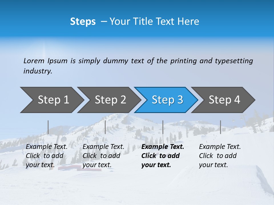 The Mountain, Blue Sky Day At Ski Resort PowerPoint Template