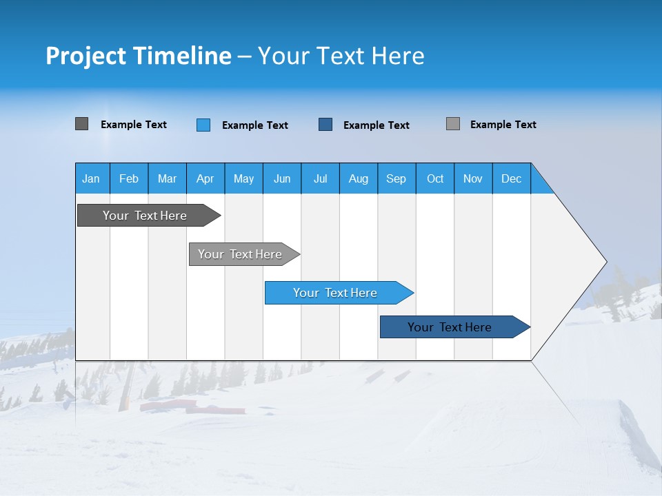 The Mountain, Blue Sky Day At Ski Resort PowerPoint Template