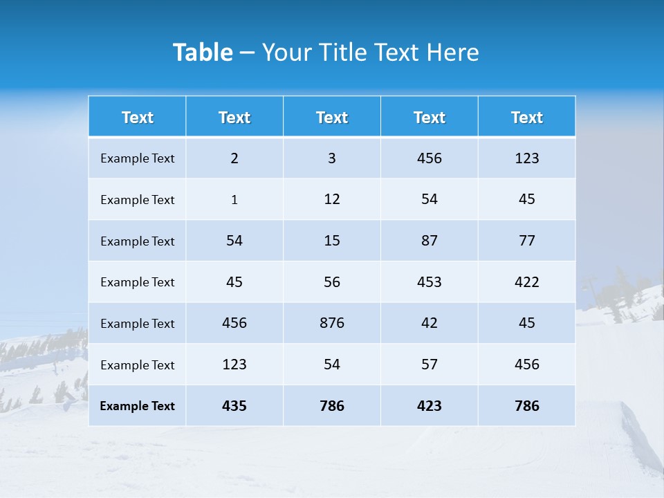 The Mountain, Blue Sky Day At Ski Resort PowerPoint Template