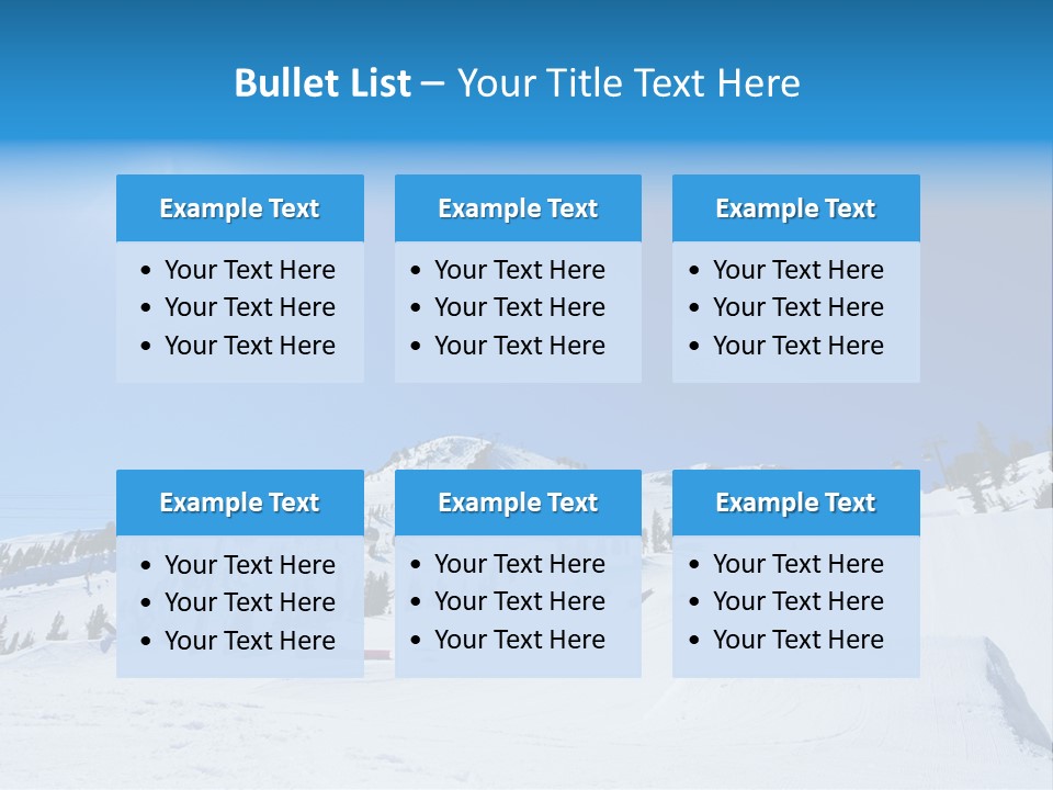 The Mountain, Blue Sky Day At Ski Resort PowerPoint Template