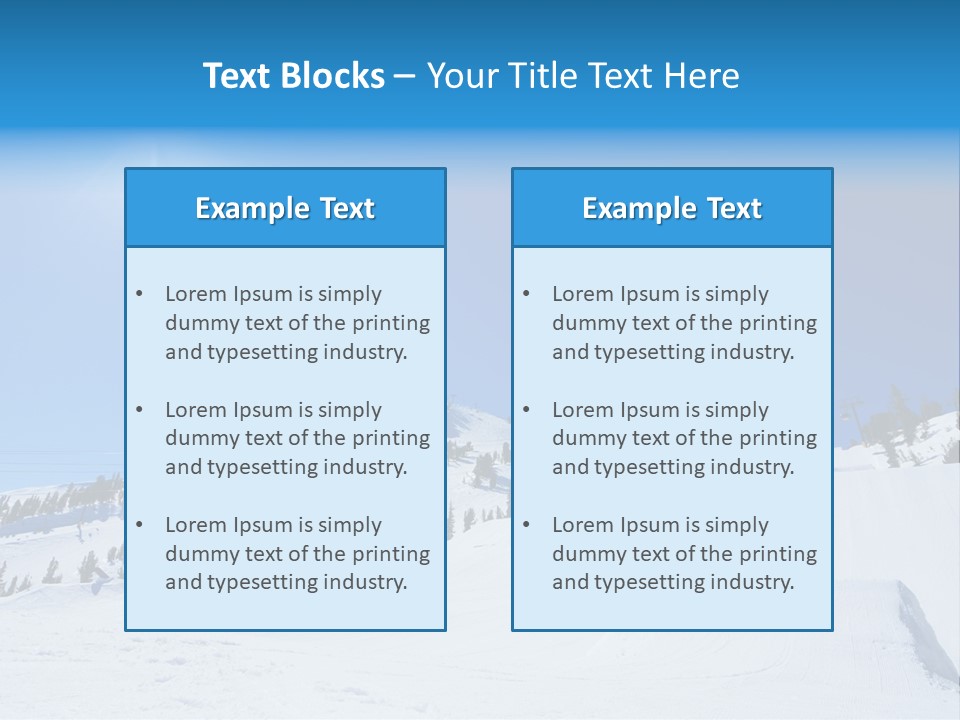 The Mountain, Blue Sky Day At Ski Resort PowerPoint Template