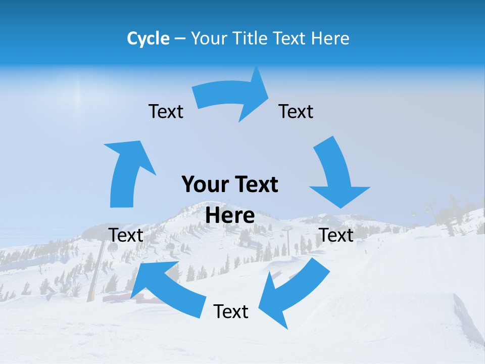 The Mountain, Blue Sky Day At Ski Resort PowerPoint Template