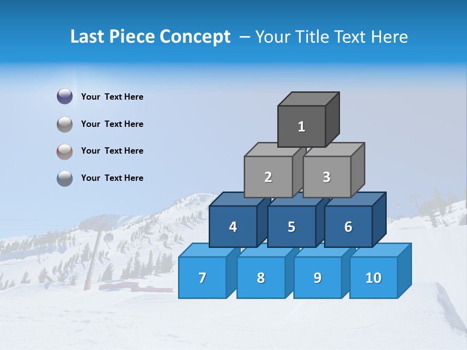 The Mountain, Blue Sky Day At Ski Resort PowerPoint Template