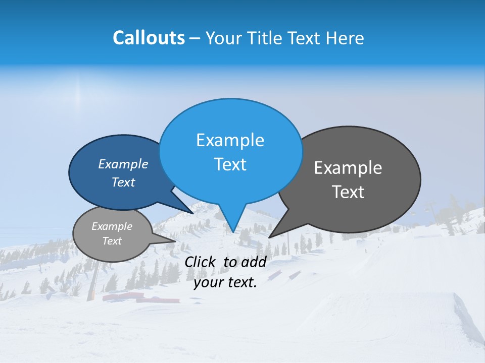 The Mountain, Blue Sky Day At Ski Resort PowerPoint Template