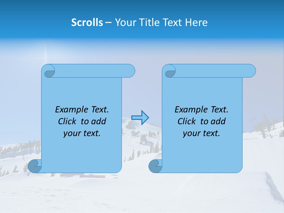 The Mountain, Blue Sky Day At Ski Resort PowerPoint Template