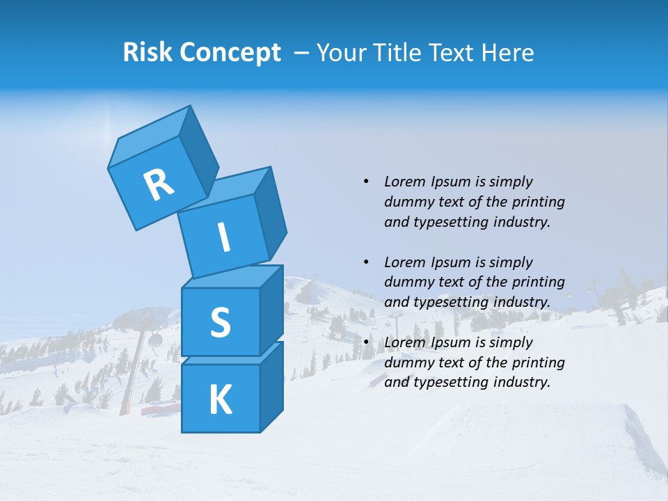 The Mountain, Blue Sky Day At Ski Resort PowerPoint Template