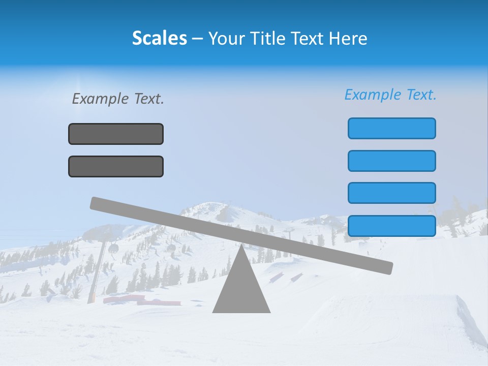 The Mountain, Blue Sky Day At Ski Resort PowerPoint Template