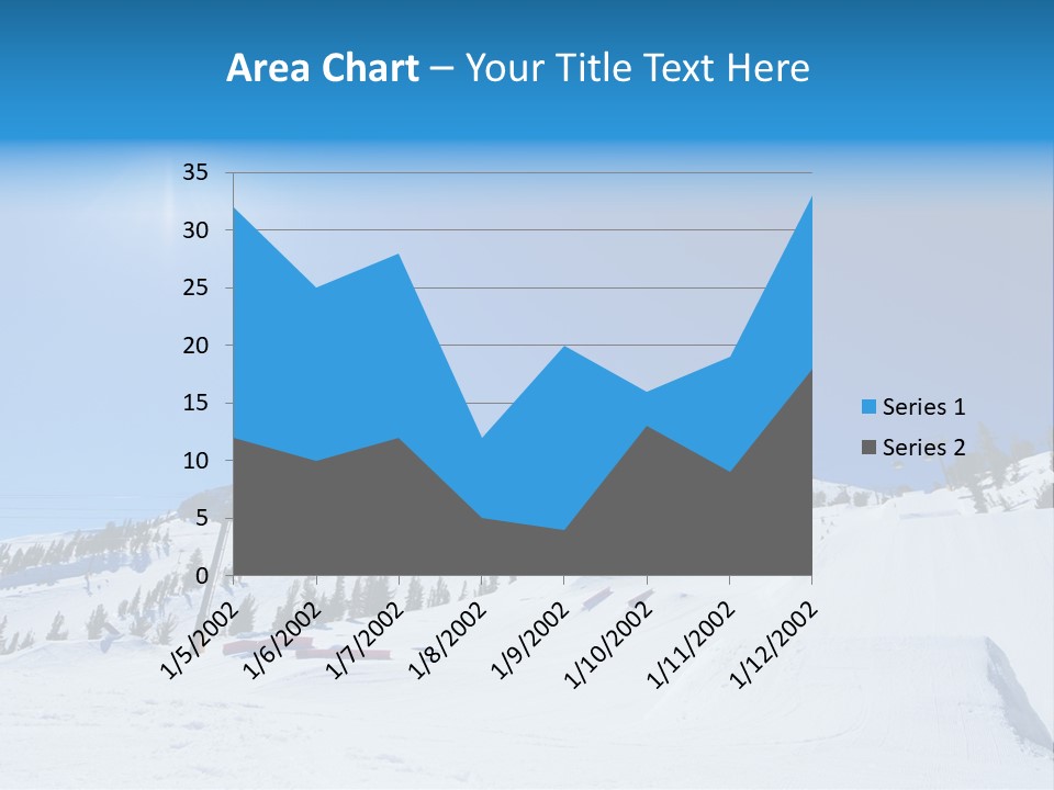 The Mountain, Blue Sky Day At Ski Resort PowerPoint Template