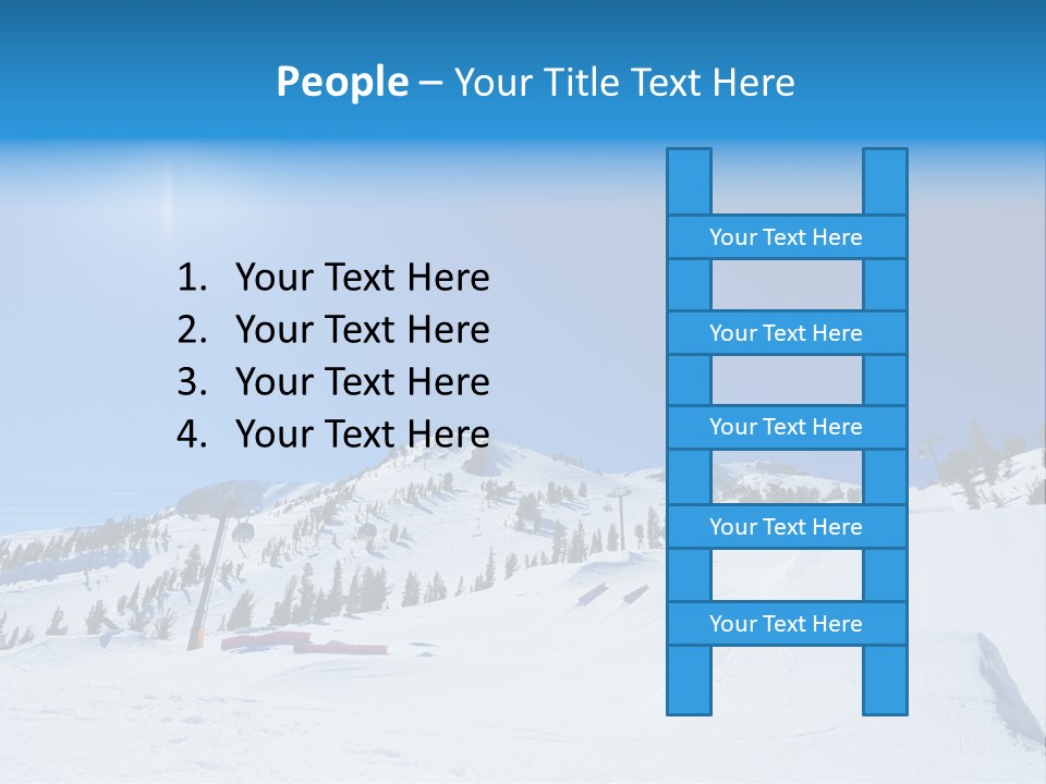 The Mountain, Blue Sky Day At Ski Resort PowerPoint Template