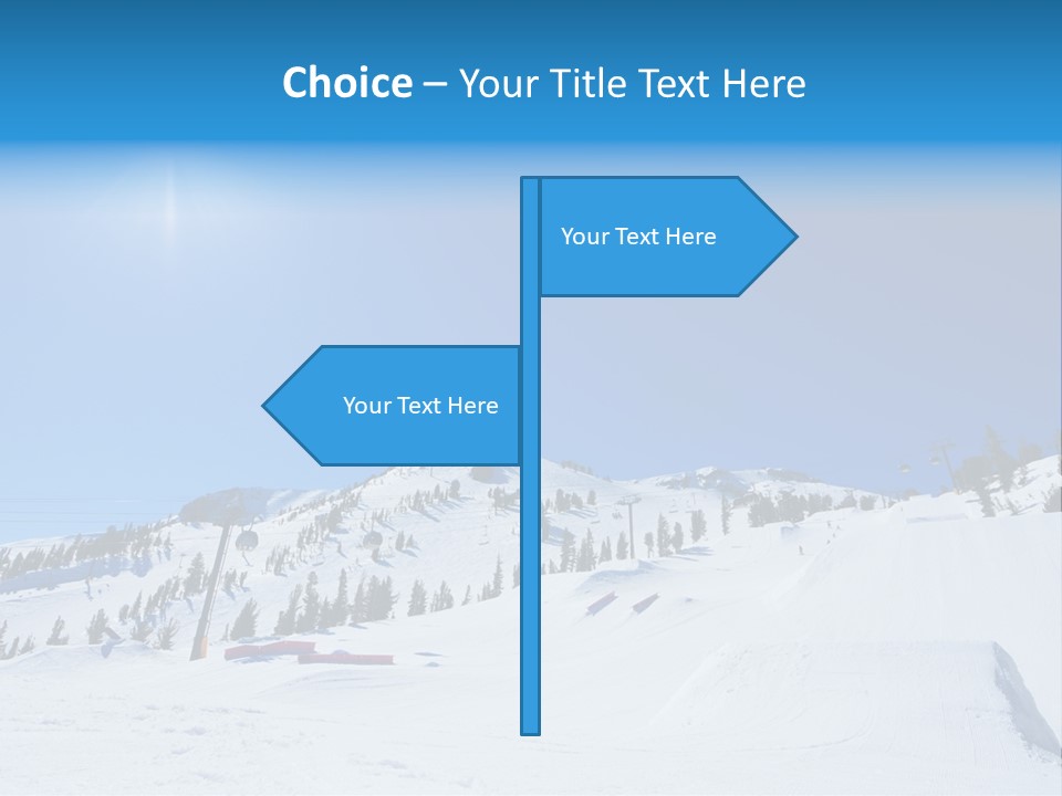 The Mountain, Blue Sky Day At Ski Resort PowerPoint Template