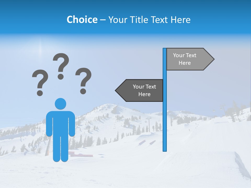 The Mountain, Blue Sky Day At Ski Resort PowerPoint Template