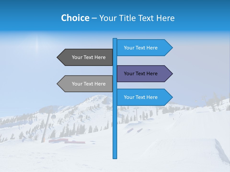The Mountain, Blue Sky Day At Ski Resort PowerPoint Template