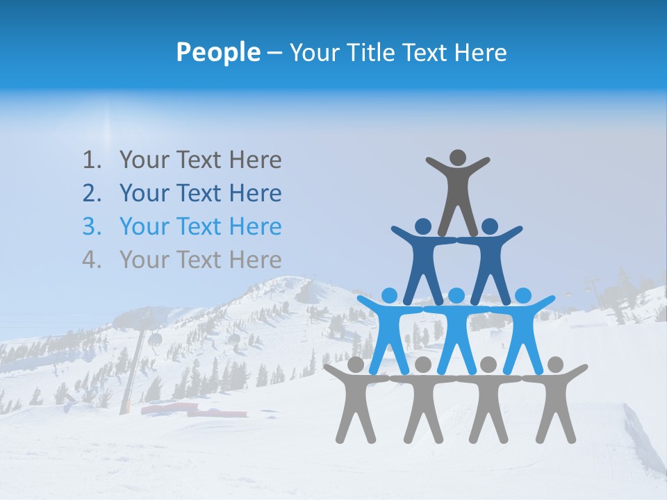 The Mountain, Blue Sky Day At Ski Resort PowerPoint Template