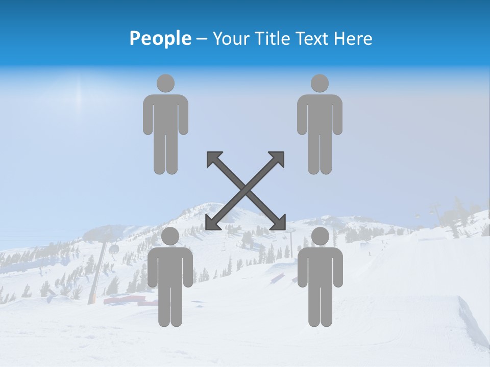 The Mountain, Blue Sky Day At Ski Resort PowerPoint Template