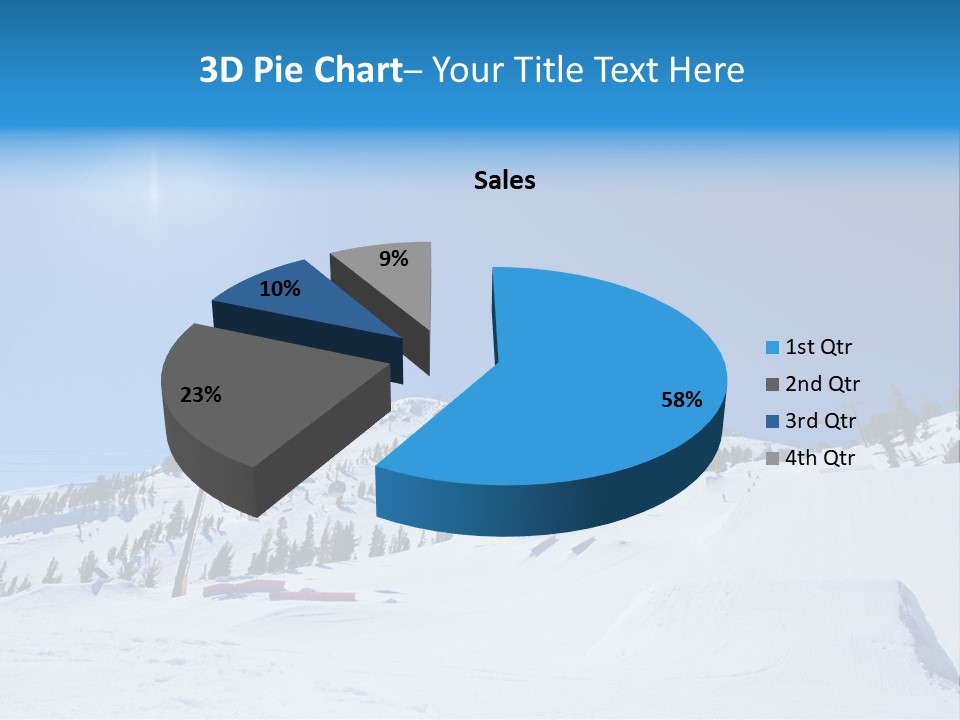 The Mountain, Blue Sky Day At Ski Resort PowerPoint Template