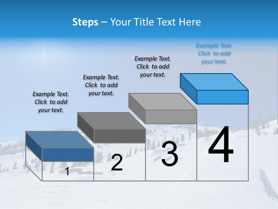 The Mountain, Blue Sky Day At Ski Resort PowerPoint Template