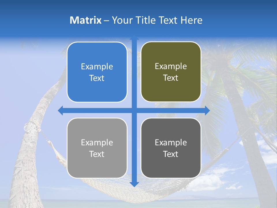 Palm Trees, Hammock, And Blue Sky, Beautiful Tropical Vacation PowerPoint Template