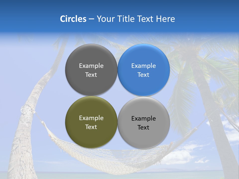 Palm Trees, Hammock, And Blue Sky, Beautiful Tropical Vacation PowerPoint Template