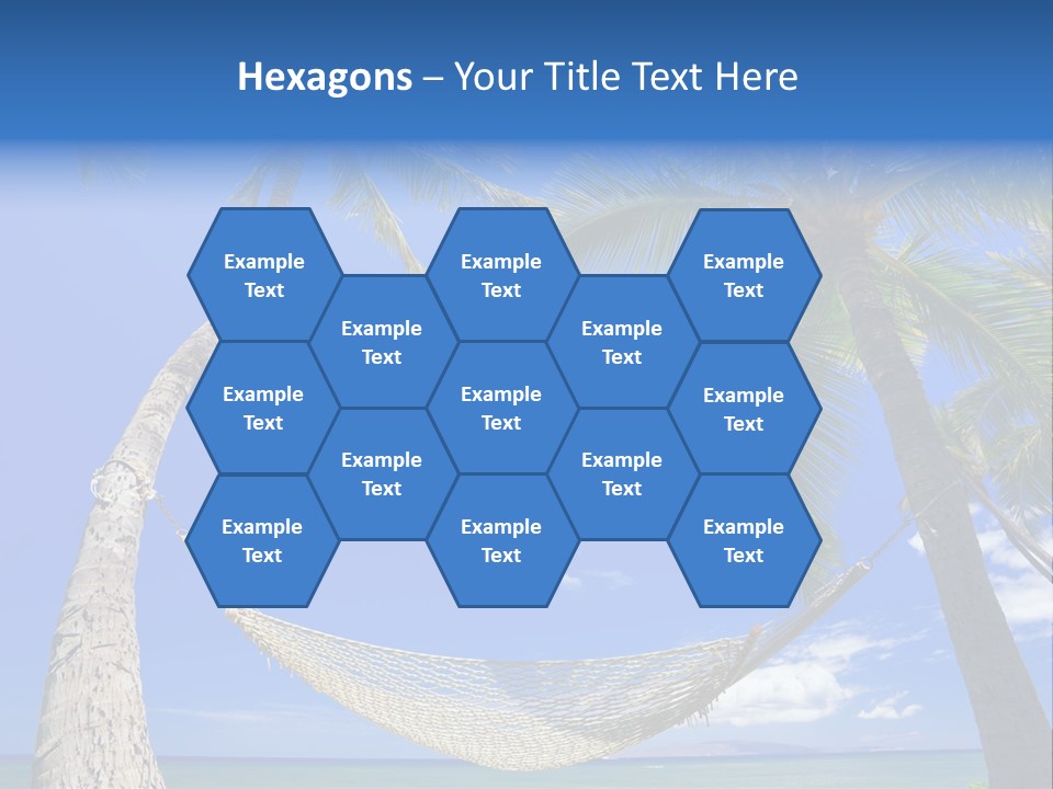 Palm Trees, Hammock, And Blue Sky, Beautiful Tropical Vacation PowerPoint Template