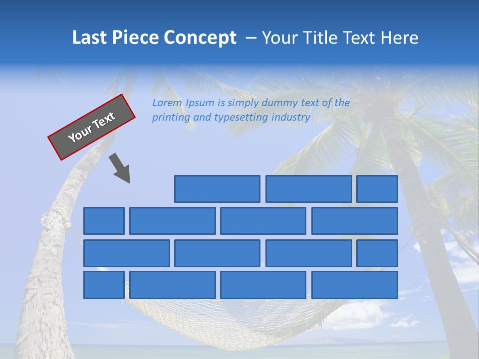 Palm Trees, Hammock, And Blue Sky, Beautiful Tropical Vacation PowerPoint Template