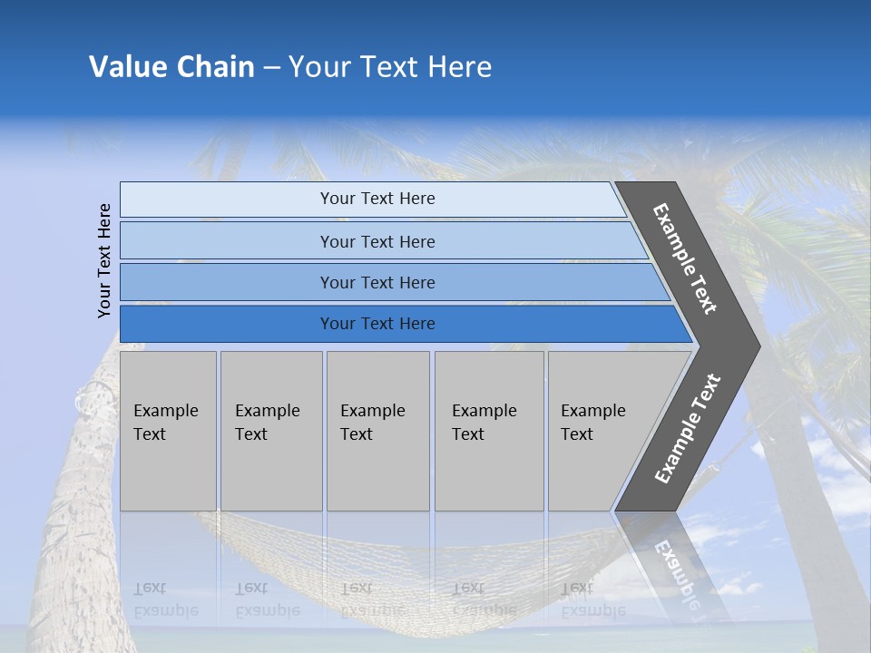Palm Trees, Hammock, And Blue Sky, Beautiful Tropical Vacation PowerPoint Template