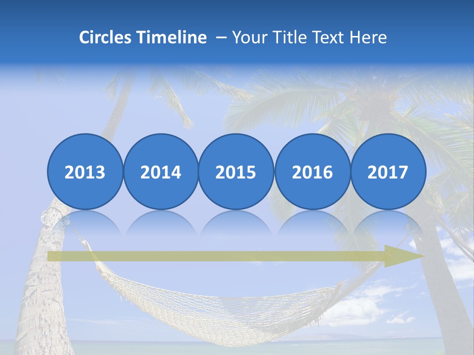 Palm Trees, Hammock, And Blue Sky, Beautiful Tropical Vacation PowerPoint Template