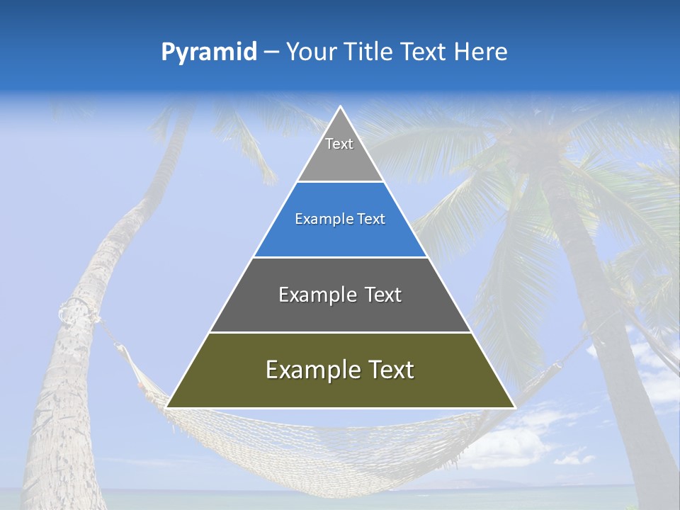 Palm Trees, Hammock, And Blue Sky, Beautiful Tropical Vacation PowerPoint Template