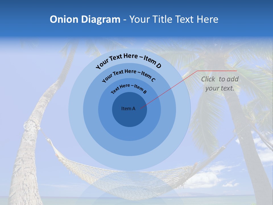 Palm Trees, Hammock, And Blue Sky, Beautiful Tropical Vacation PowerPoint Template