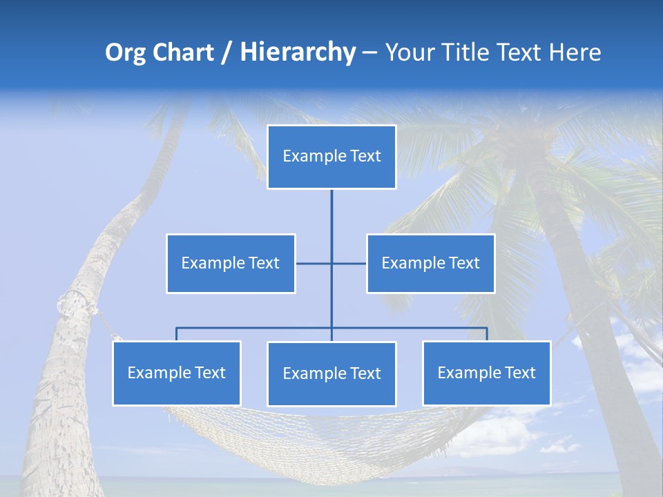 Palm Trees, Hammock, And Blue Sky, Beautiful Tropical Vacation PowerPoint Template