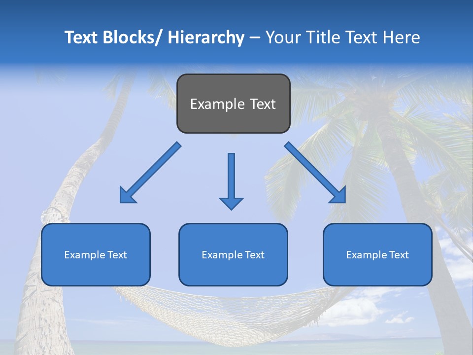 Palm Trees, Hammock, And Blue Sky, Beautiful Tropical Vacation PowerPoint Template