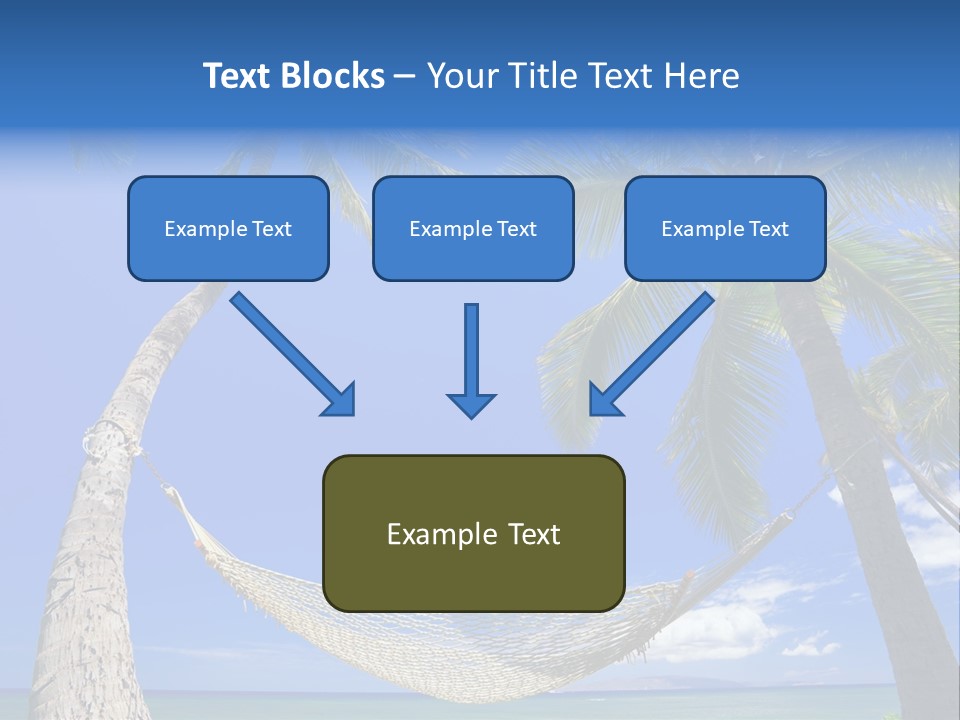 Palm Trees, Hammock, And Blue Sky, Beautiful Tropical Vacation PowerPoint Template