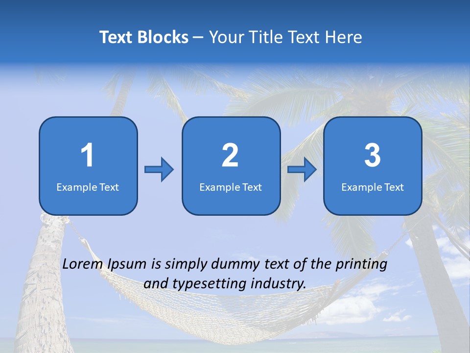 Palm Trees, Hammock, And Blue Sky, Beautiful Tropical Vacation PowerPoint Template