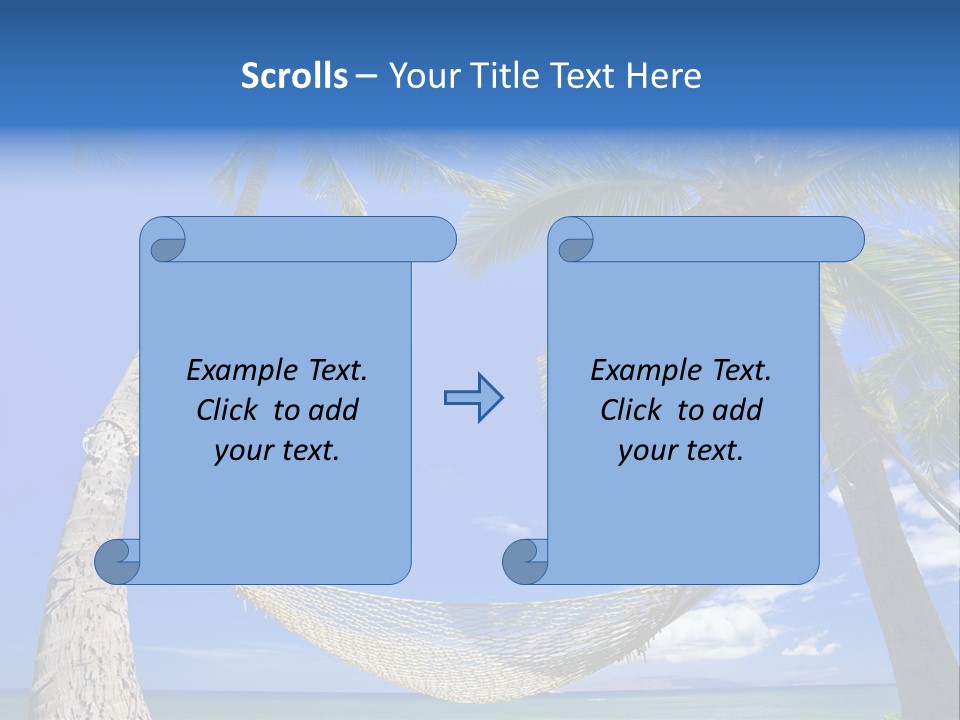 Palm Trees, Hammock, And Blue Sky, Beautiful Tropical Vacation PowerPoint Template